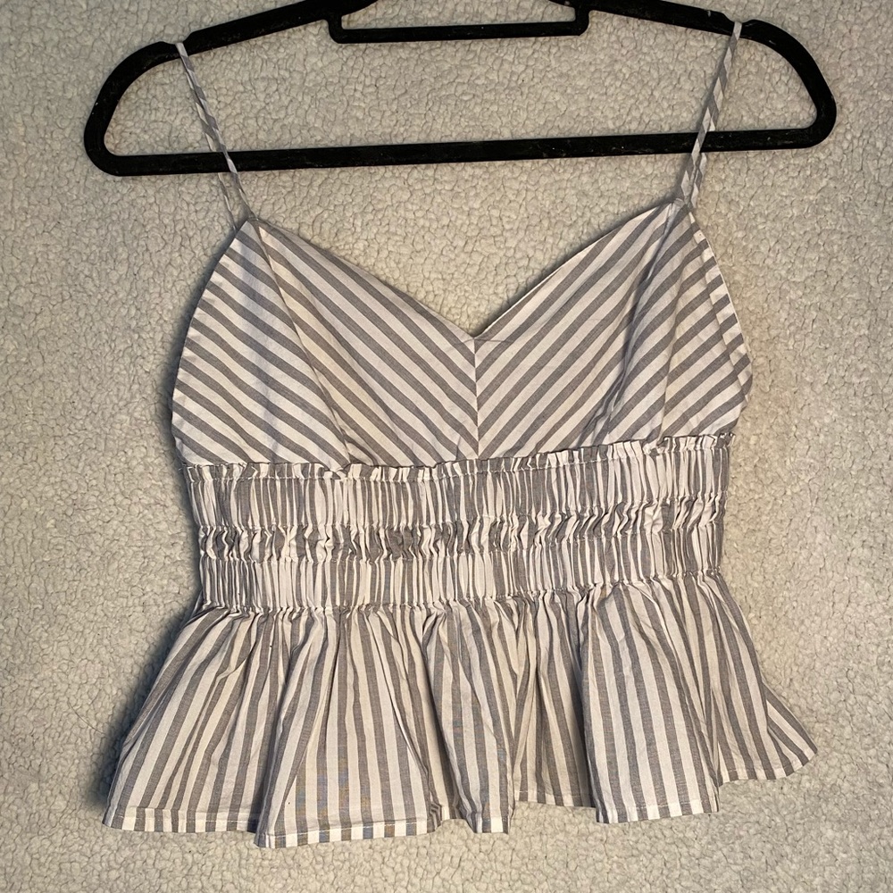 EXPRESS Striped Peplum Tank